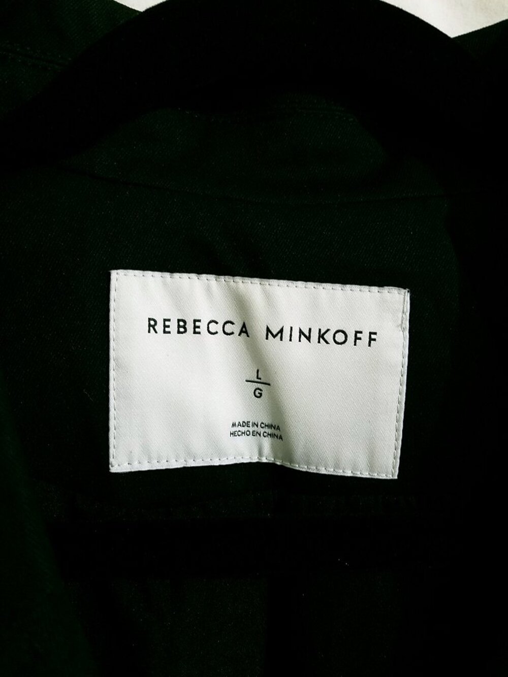 Rebecca Minkoff Black Cropped Trench Coat Women's Large NWT - Picture 12 of 16